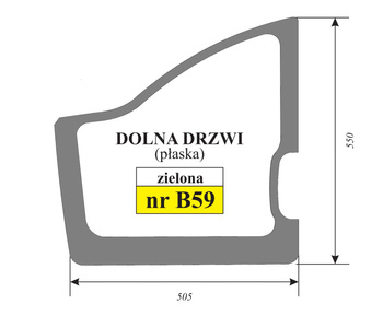 Szyba zielona płaska drzwi dolna minikoparki JCB 827/80396 82780396