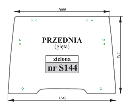 Szyba zielona gięta przednia Case New Holland Fiat Ford 82003391 84283801