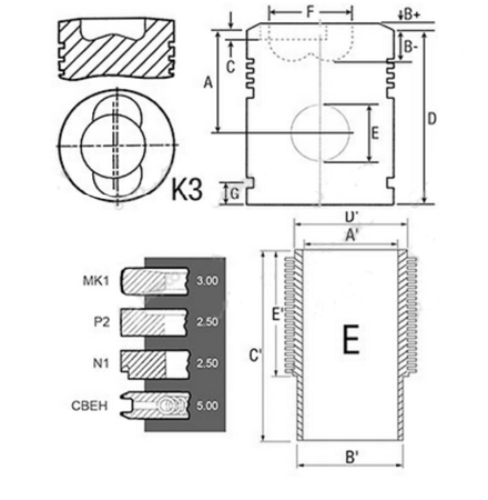 Zestaw naprawczy silnika Deutz Ø 100 MM FL912 02922609 02924598 HCD2928141